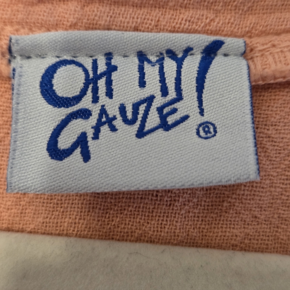 Oh My Gauze Cotton Peach Tunic Top Peach Boho Xl - Picture 4 of 5